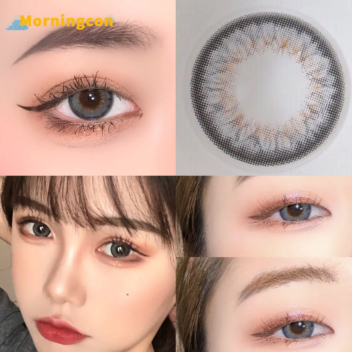 

MORNINGCON Santo Gray Myopia Prescription Soft Colored Contact Lenses For Eyes Small Beauty Pupil Make Up Natural Yearly