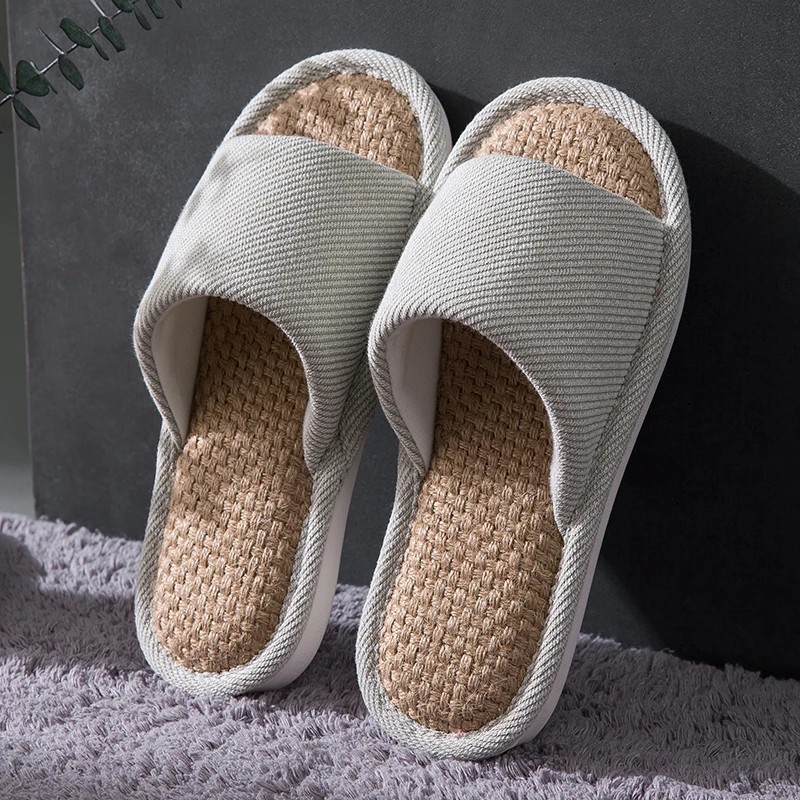 MoneRffi/женские тапочки из хлопчатобумажной ткани; женская модная простая обувь; круглые головные уборы; женские шлепанцы с открытым носком - Цвет: green