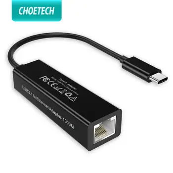 

CHOETECH USB C Ethernet USB-C to RJ45 Lan Adapter For MacBook Pro 2019 Gigabit Ethernet LAN Network Adapter For Samsung S8 S9