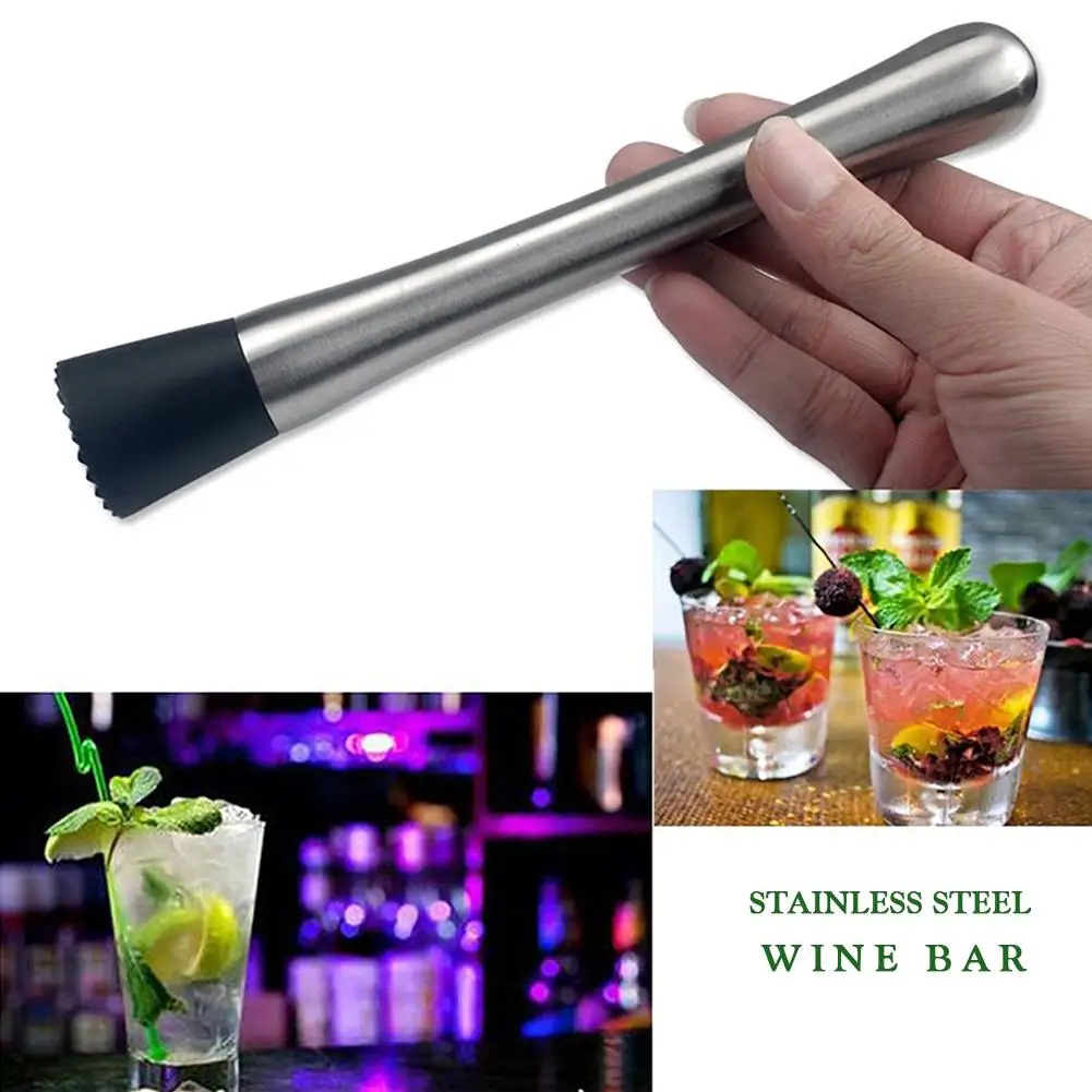 Wine Mixing Stick Cocktail Shaker Stainless Steel Muddler Ice Crusher Hammer DIY Drink Fruit Make Muddler Barware Tool Utensil