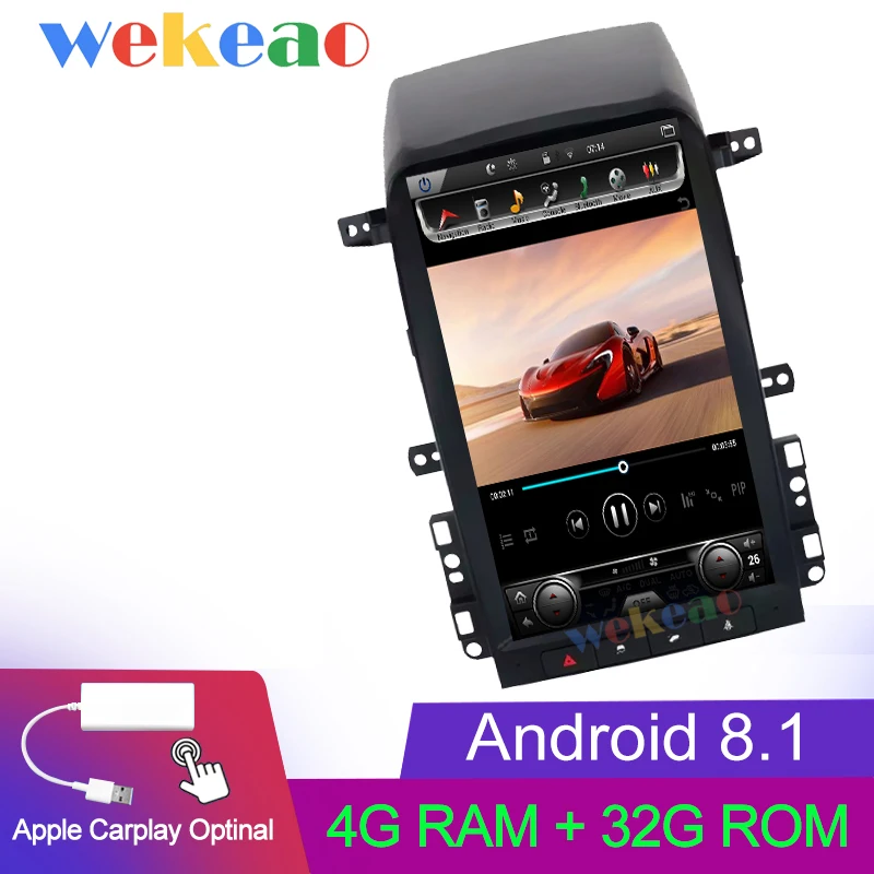 Wekeao вертикальный экран Tesla style 13,6 ''1Din Android автомобильный Dvd мультимедийный плеер gps навигация Автомагнитола для Chevrolet Captiva - Цвет: Android Car Radio
