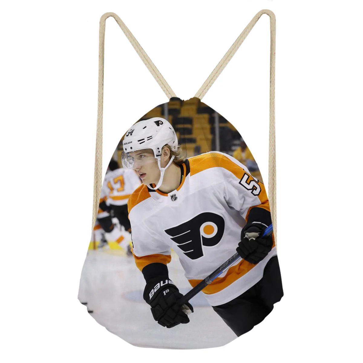 ThiKin Philadelphia Flyers Print Drawstring Bag Female Easy Backpack Teenager Girls Travel Beach Bags Custom Daily Pouch - Цвет: As Picture