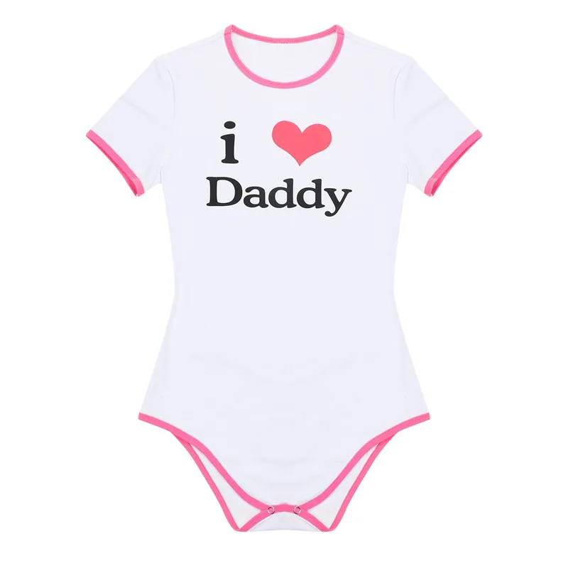 Женский комбинезон для взрослых и детей с надписью «I Love Daddy»; цельный хлопковый комбинезон с короткими рукавами и шаговым швом; купальник для влюбленных