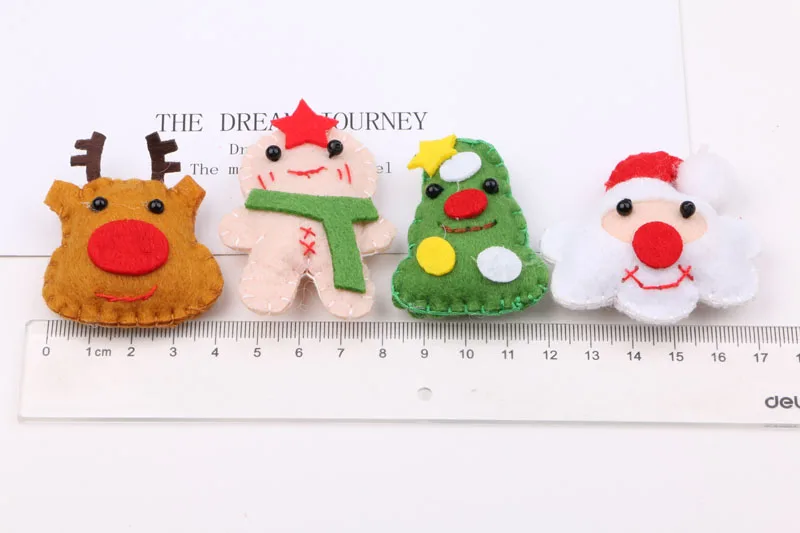 Kawaii Рождество Кнопка патч наклейки девушка волосы ювелирные изделия DIY одежда орнамент аксессуары снеговик дерево олень повязки на голову куклы 3 шт