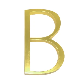 

127mm Floating Modern House Number Satin Brass Door Home Address Numbers for House Digital Outdoor Sign Plates 5 Inch. #B