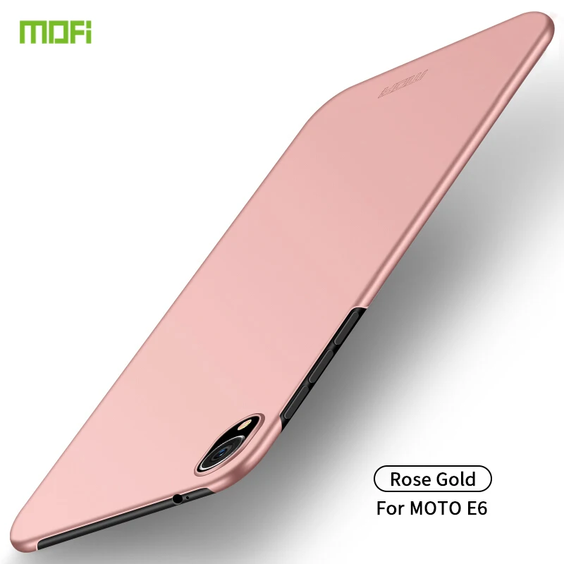 MOFi для Motorola Moto E6 чехол для ПК Жесткий Роскошный защитный чехол для Motorola Moto E6 Fundas Phone Shell - Цвет: Rose Gold
