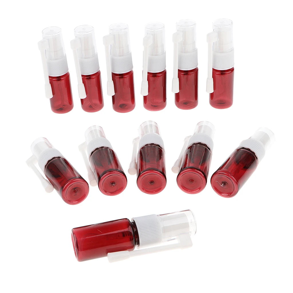 12Pcs 10ml Spray Bottles - Empty Nasal and Oral Sprayer Mouth Nose Throat Applicators for Daily Care Home Travel Beauty Salon | Красота и