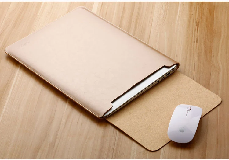 Мягкая сумка с мышкой, чехол для ноутбука Xiaomi Macbook Air 12 13, чехол retina Pro 13,3 15 15,6, модная кожаная сумка для ноутбука