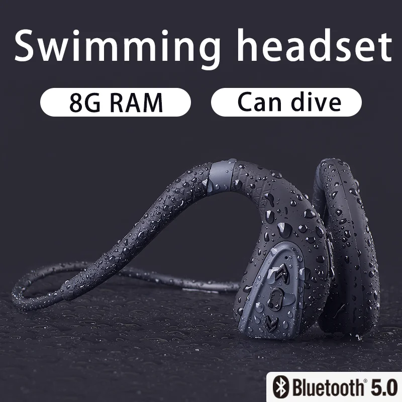 Wireless Bluetooth 5.0 Earphones Outdoor Bone Conduction Headset Swimming Painless and Waterproof Suitable for Xiaomi Huawei