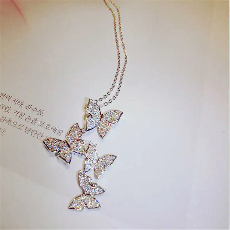 Fashion Temperament Necklace Multiple Woman White Butterfly Pendant |