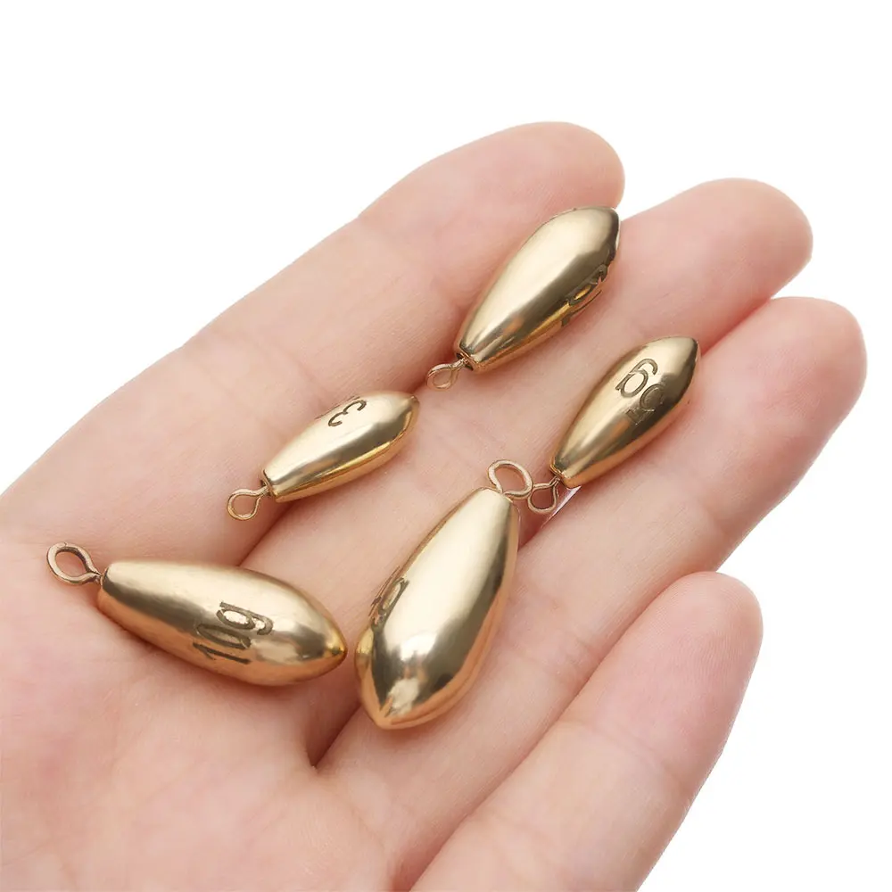 5pcs Copper Tungsten Fishing Sinkers Fishing Lead Fall Weights