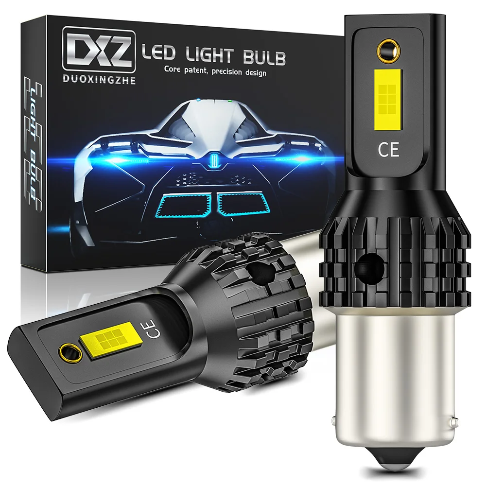 DXZ 2pcs 1156 S25 BA15S P21W LED 1157 T15 T20 T25 Canbus 1200LM 7443 3157  912 Car Turn Signal Reverse Brake Packup Light Bulb