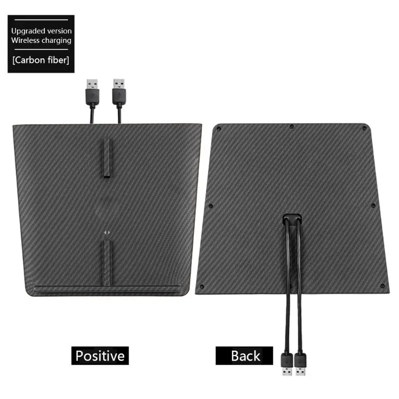 

1 PC Wireless Charger Dual Phones Charging Anti-skid Car Mount Auto For Tesla Model 3