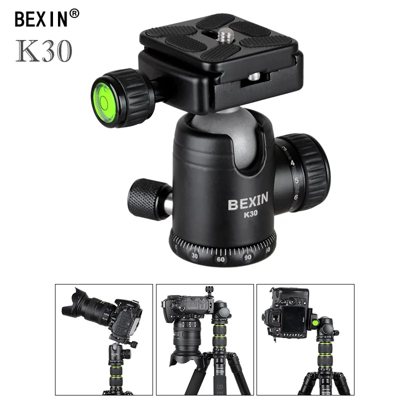 

360 Horizontal Rotation Panorama Tripod Head Ball Head With Quick Release Plate Mounting Clamp 1/4" Screw For DSLR Camera Tripod