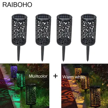 

Solar Lawn Lights Solar Powered LED Garden Pathway Lights Muiltcolor Changing Led Decorative Landscape Lighting +Warm White Mode