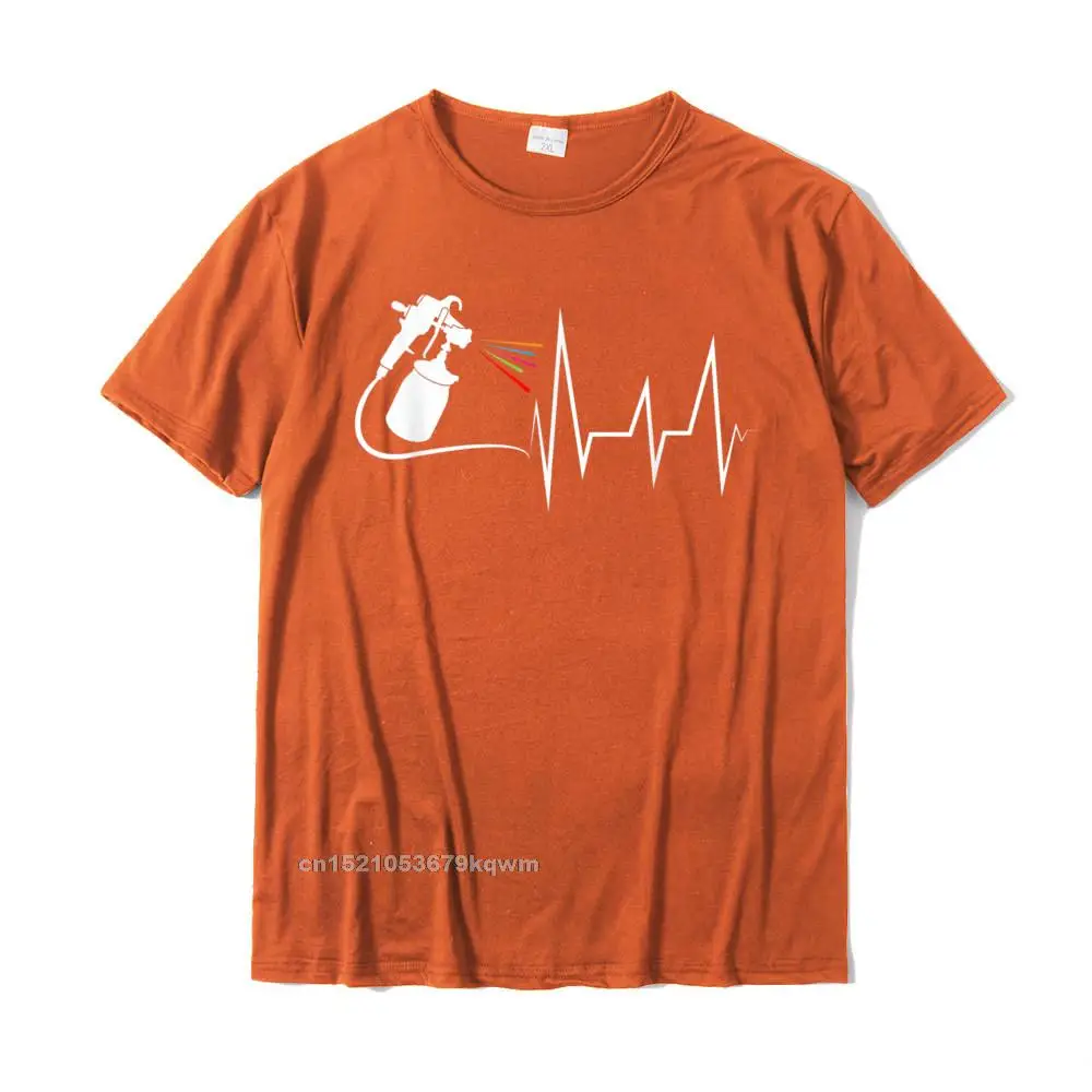 Men Dominant Normal Tops Tees Round Neck Autumn Cotton Fabric T Shirt Summer Short Sleeve Design Tops Shirts Free Shipping Car Painter Heartbeat Paint Gun Pulse EKG Auto Body Painter T-Shirt__3131 orange