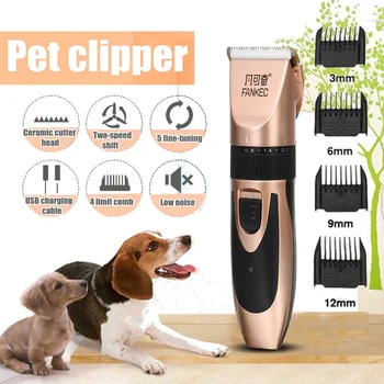 

Rechargeable Professional Hair Clipper (Pet/Cat/Dog/Rabbit) Hair Trimmer Dog Hair Clipper Grooming Shaver Set Pets Haircut Tool