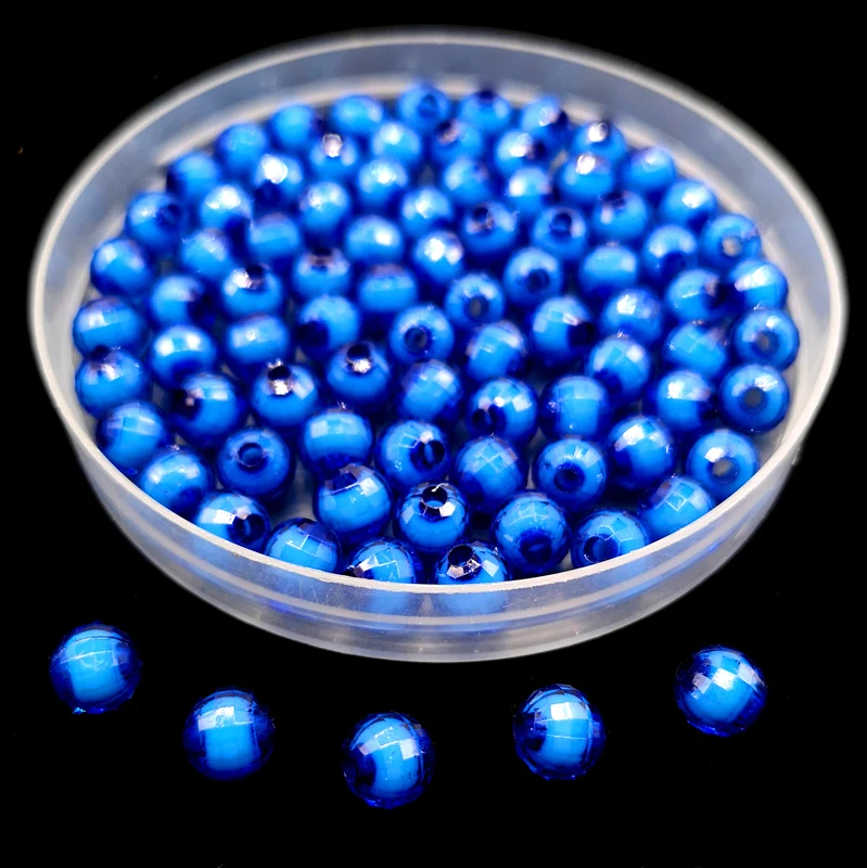 8 мм/10 мм граненые круглые бусины акриловые бусины для изготовления ювелирных изделий браслет ожерелья подвески DIY - Цвет: Blue