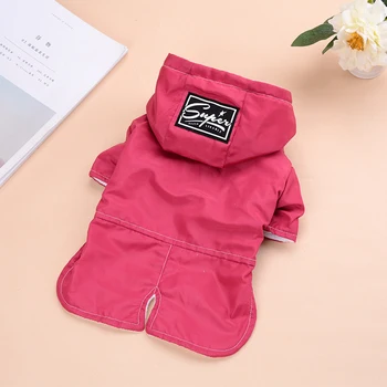 

Button Down Autumn With Hood Puppy Cotton Padded Thickened Dog Coat Winter Casual Soft Warm Solid Outwear Breathable