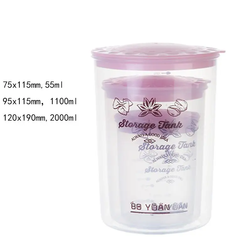 pink tall Банка для хранения, Кухонный Контейнер для сыпучих продуктов, Набор для специй, сушеные фрукты, контейнер для салата, коробка для конфет, горшок с крышкой, контейнер для еды - Цвет: pink tall