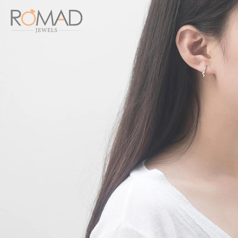 Romad, новинка, S925, серебряные серьги-кольца, для женщин, девушек, подарки, круглая серьга круга, серьги-клипсы