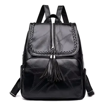 

2020 Trending PU Tassel Bag New Korean Casual Fashion Versatile Multi-functional Ladies Backpack Mochila Mujer Sac A Dos
