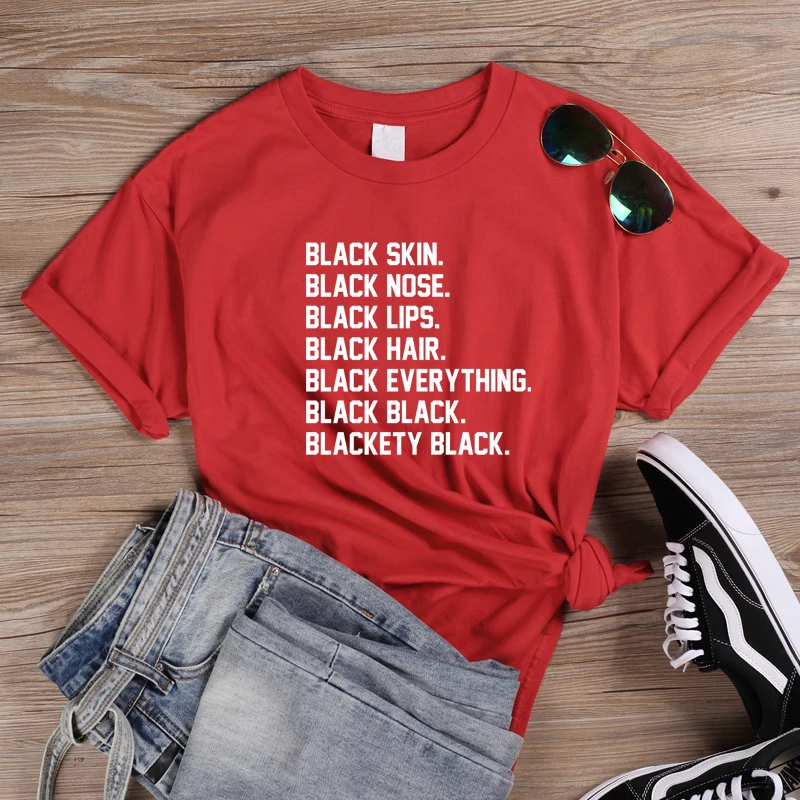 Red-White ONSEME черный человек культуры футболка Для женщин уличная Harajuku футболки меланин футболки Женский Hipster вера футболка с надписью, топы - Цвет: Red-White
