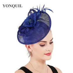 Великолепная Женская винтажная Свадебная шляпа-чародей, повязка на голову, элегантный женский головной убор с цветочным декором