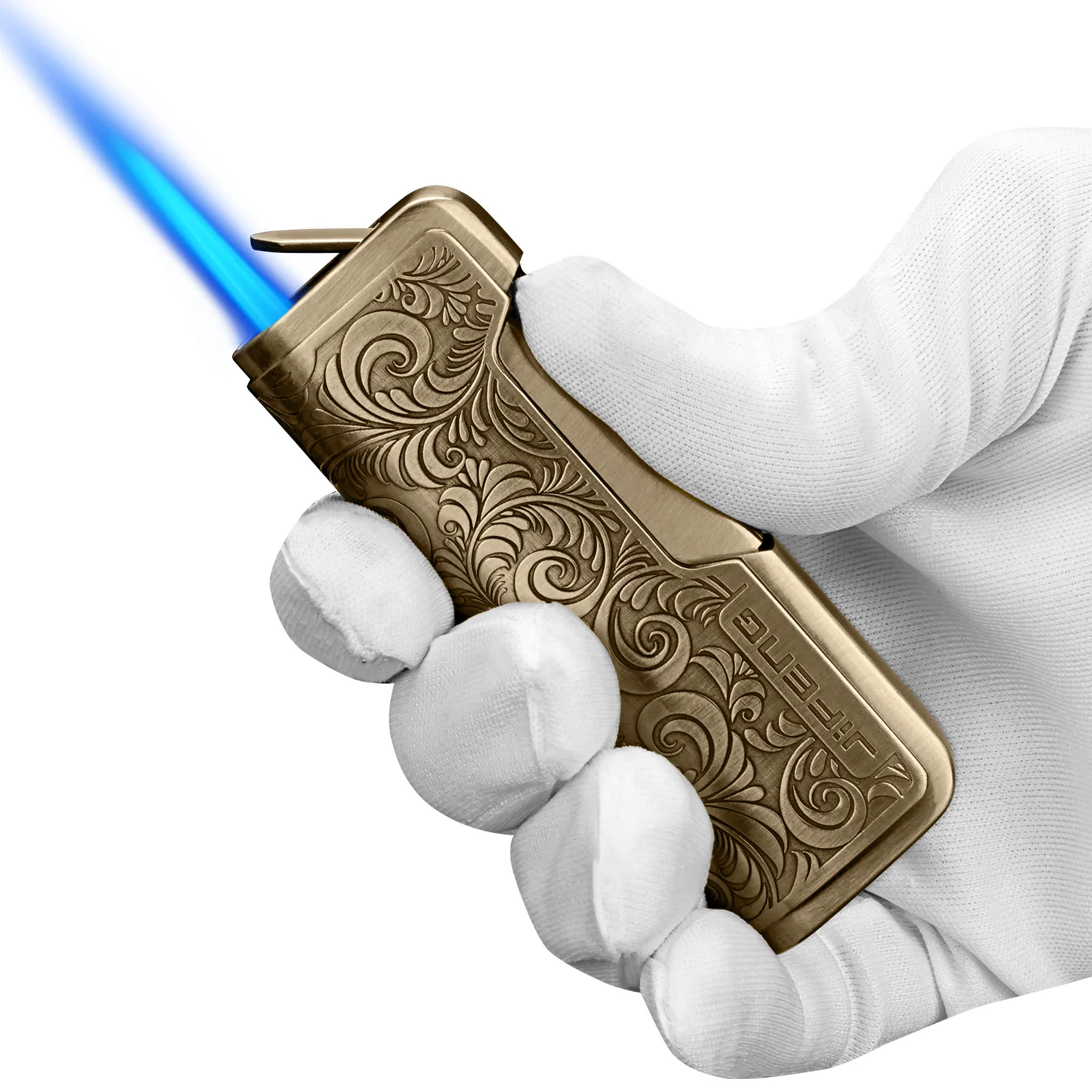 Torch Cigar Lighter Windproof Inflatable Metal Cigarette Lighter Stronger Fire Cigar For BBQ Kitchen Men's Gift With Box bbq lighter butane gas lighter cigarette lighter