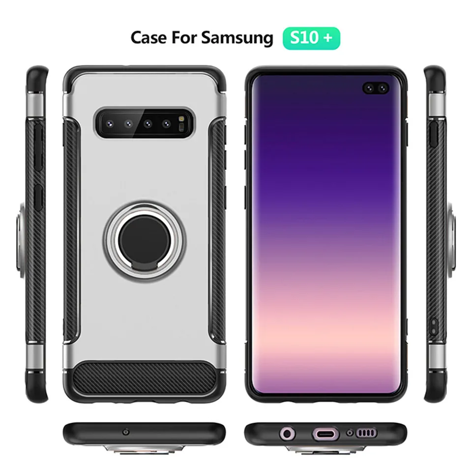 

Hybrid Shockproof 360 degree ring holder case cover coque with stand For Samsung galaxy S8 Plus S9 plus note 9 8 S10 a5 a7 2017