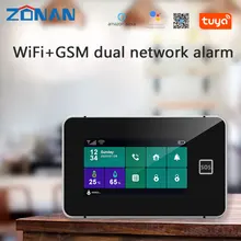 Système d'alarme de sécurité sans fil Tuya, wi fi, Gsm, SOS, 433MHz, Anti vol, pour maison intelligente, affichage de la température et de l'humidité, contrôle par application
