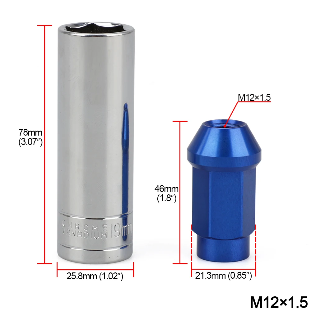 20 шт. алюминиевые гаечные болты 7075 T6 M12x1.5 M12 * 1 25 модификация гоночного автомобиля
