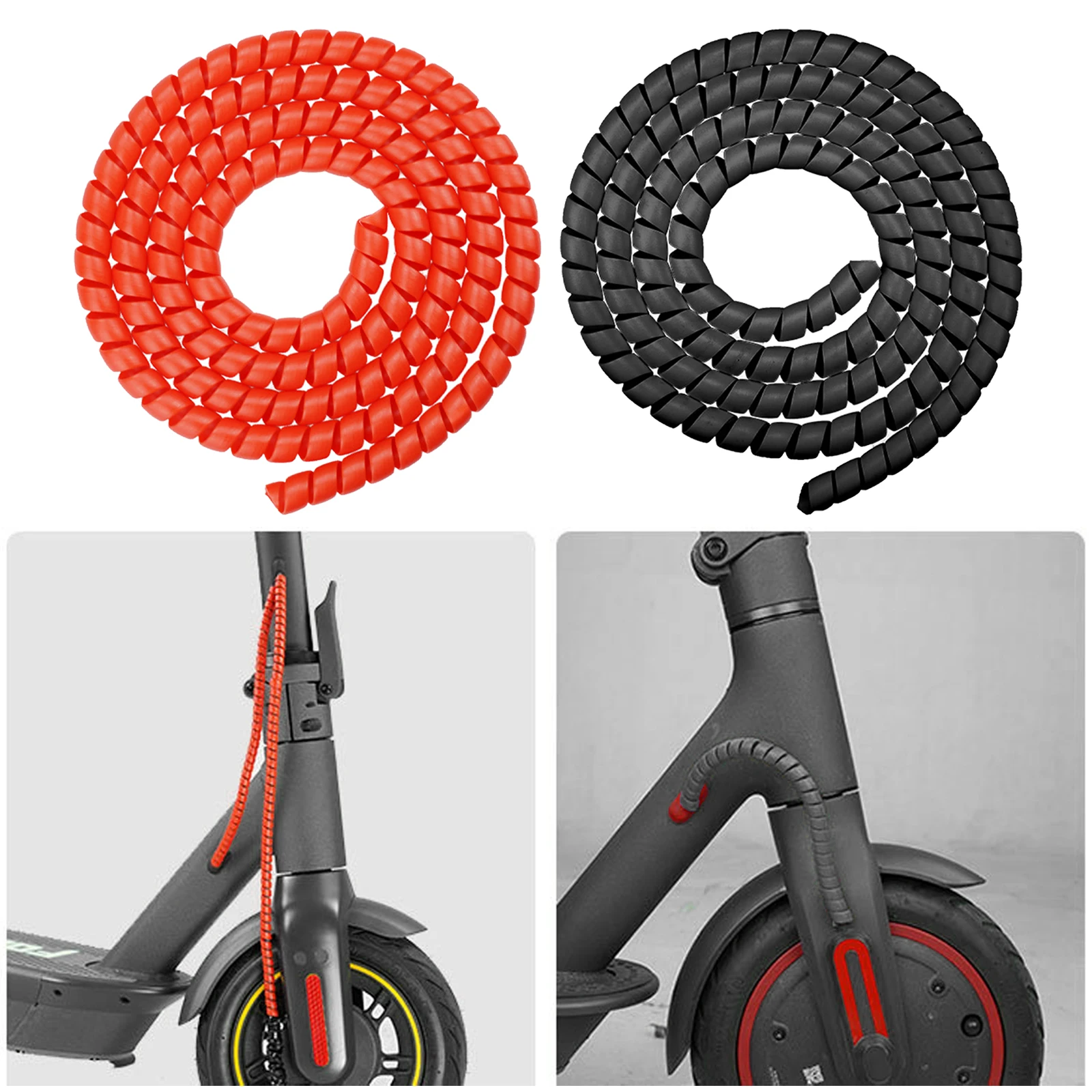 Scooter Cable Protector Brake Line Organizer Pipe Protection Spiral Wrap Winding Cover Tube for Xiaomi M365