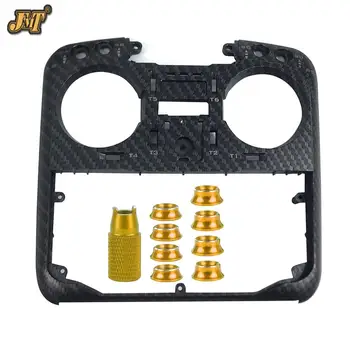 

JMT Protective Shell Carbon Fiber RC Transmitter Front Panel with Switch Nut for Jumper T16 PLUS Pro Radio Controller TX