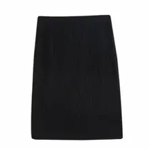 Женские юбки с эластичными лентами на осень и зиму, теплая трикотажная прямая юбка в рубчик, однотонная короткая женская юбка для вечеринки