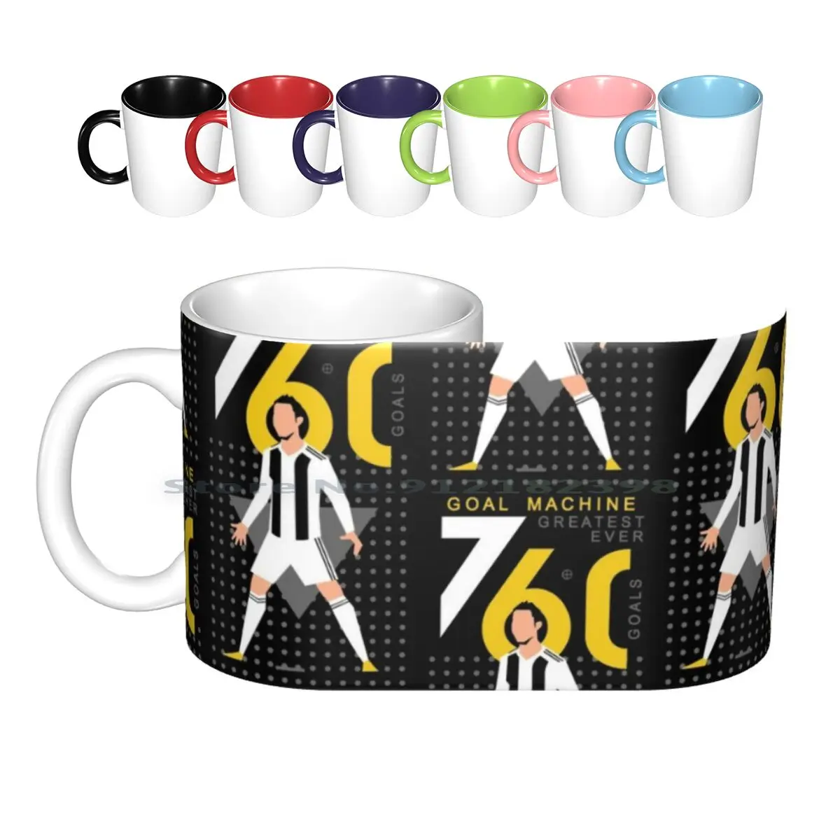 Obiettivo Macchina Ronaldo Con 60 Obiettivi Tazze In Ceramica Tazze Da Caffè Tazza Da Tè Al Latte Logo Logo Calciatore Calcio Ronaldo 7 Calcio