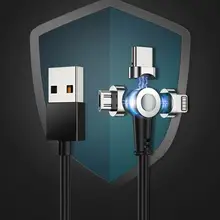 Магнитный usb-кабель с поворотом на 180 градусов, быстрая зарядка 5A для Xiao mi C, USB type mi Cable c huawei, зарядное устройство mi cro usb X2U6