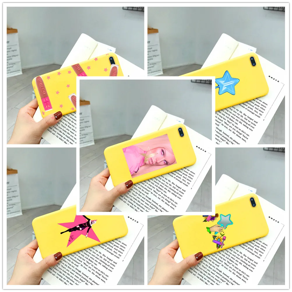

For Iphone Xmax Xr 5 phone case Jeffree Star fashion Yellow soft TPU Fundas cover case for iphone 8 7 6 plus X Xs coque shell