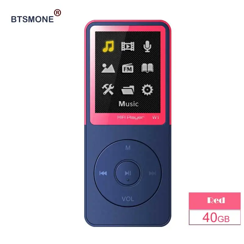 BTSMONE W1 новая версия mp3-плеер Встроенный 40G и динамики могут играть 80H без потерь портативный плеер с радио/FM/запись