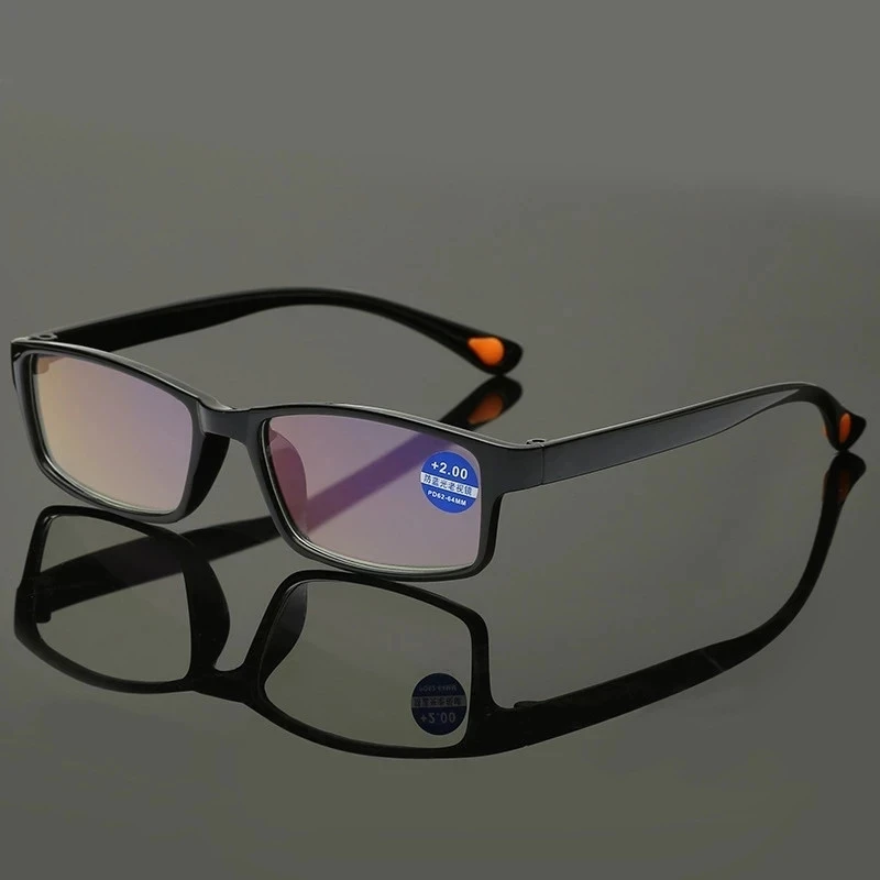 ISpchen Lesebrille Tragbar Armlos Männer, Frauen, Stilvolle Frameless Presbyopic Brille Mit Tasche, Mini Vergrößerung Glas Zum Lesen Braun +2.5