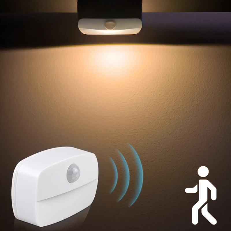 night light for bedroom MINI LED Night Lights Wireless PIR Motion Auto Sensor Hallway Closet Stair Room Lamps Battery Powered Cabinet Door Stair Lights hatch night light