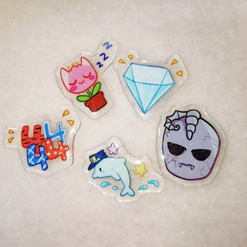 

Anime JoJo's Bizarre Adventure Ishi Kamen Erba Acrylic Epoxy Resin Cartoon Bedge Button Brooch Pins Accessories Cute Gifts