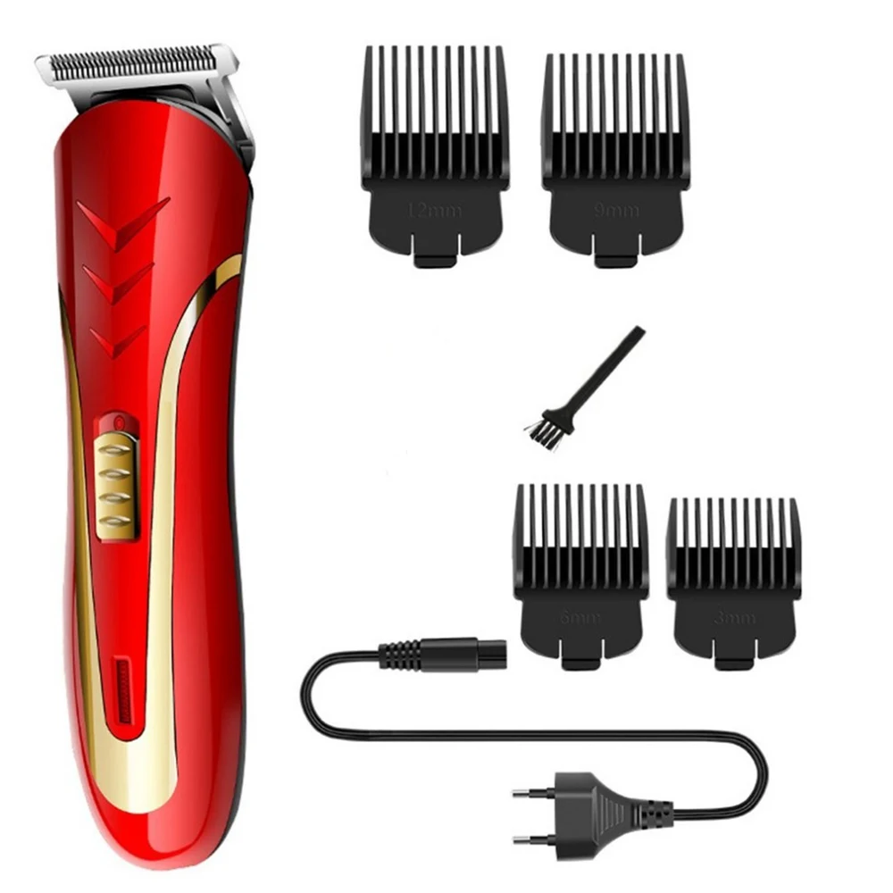KEMEI KM-1409 Carbon Steel Head Hair Trimmer EU Plug Rechargeable Electric Razor Men Beard Shaver Electric Hair Clipper