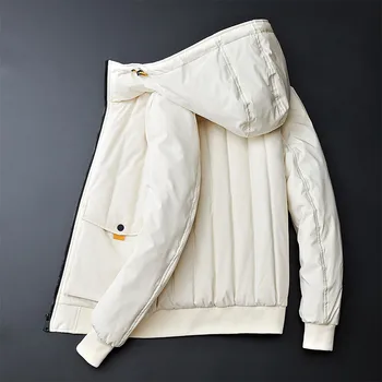 

Men Down Jacket Short Gray Duck Down Outwear 2019 Winter New Hooded Coat Large Size Men Jacket Fashion High Quality Coat JIA451