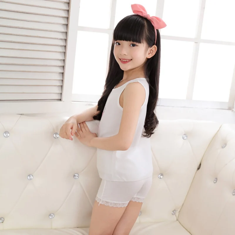 부드러운 탄성 코튼 레깅스 반바지 여아용, 솔리드 속옷 팬티