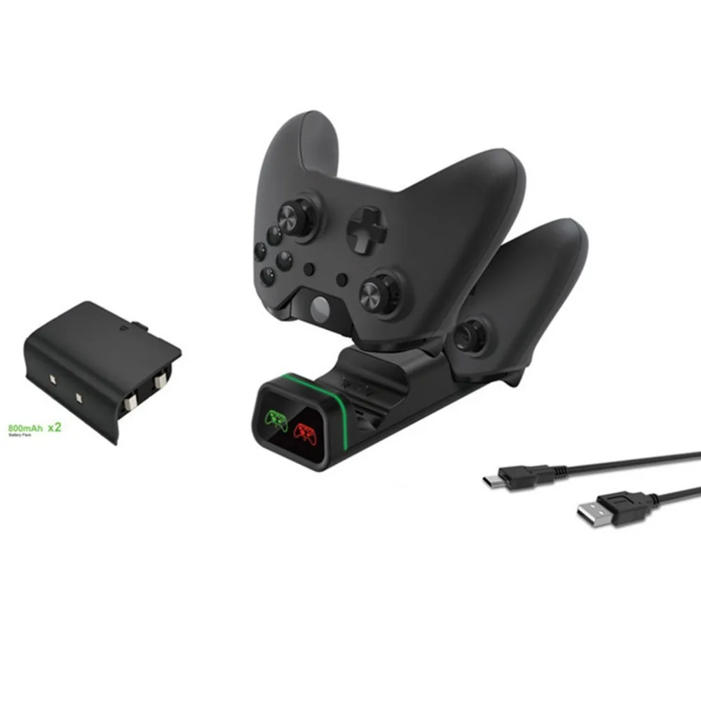 Двойной док-станция для зарядки контроллера для Xbox One/One S/One X базовая станция для зарядки дисплей с 2 батареями 800mAh
