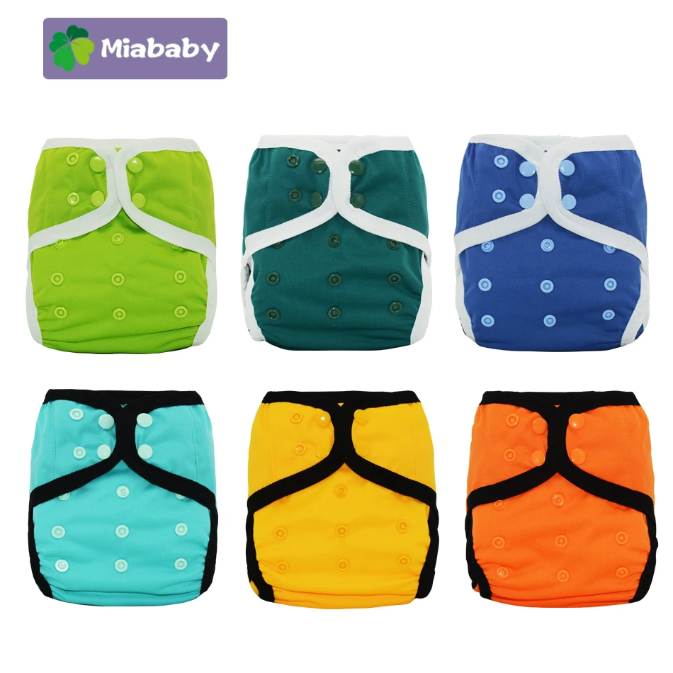 Miababy 2021 6 шт./компл. моющиеся Экологичные детские тканевые подгузники, экологичные Регулируемые Многоразовые DiaperFit0-2year3-15kg для подгузников