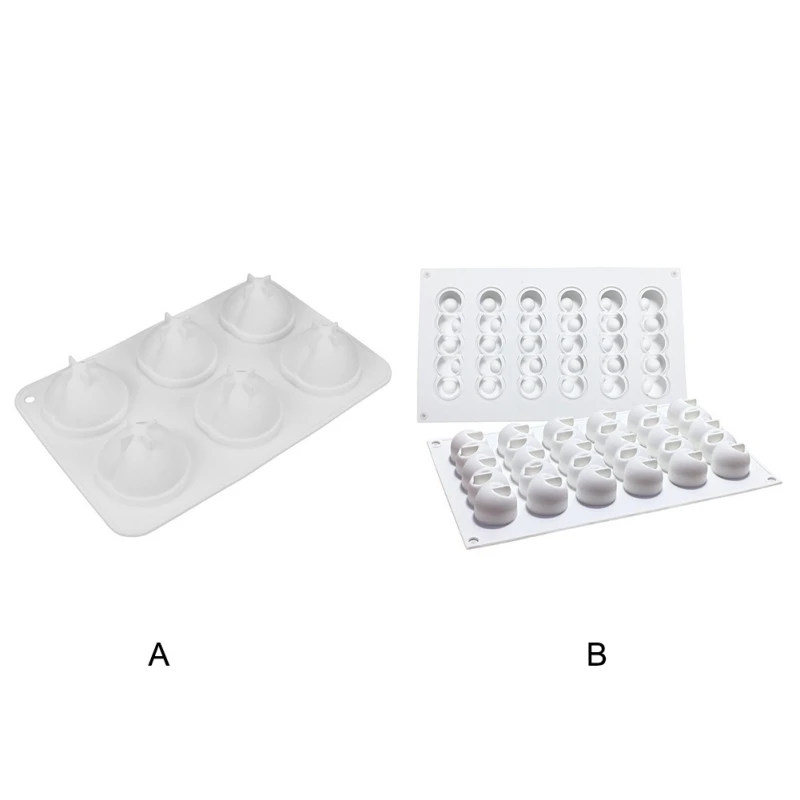 

6PCS Concave Ball Shape Silicone Mousse baking Cake Mould For Shop DIY Handmade Chocolate Cake Dessert Tools Cake Decoration