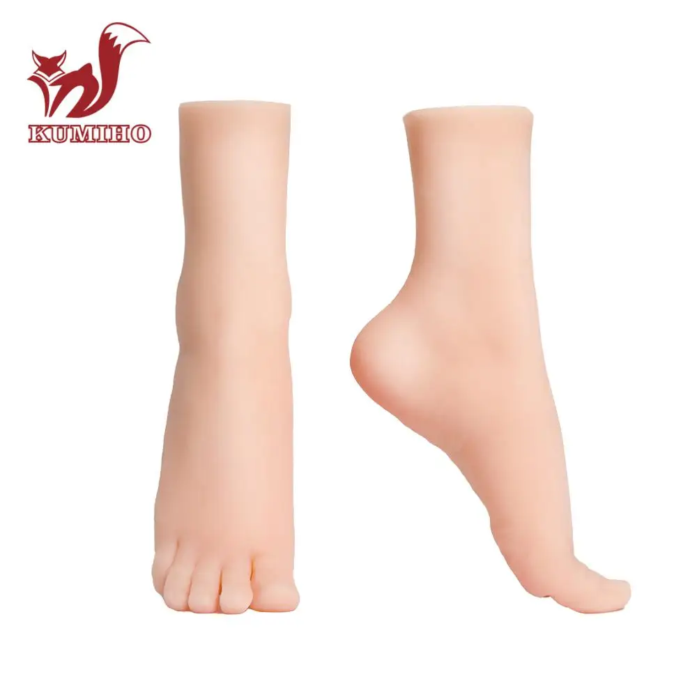 

KUMIHO Realistic Silicone Female Foot Models with Nails Flexible for Jewelry Display for Cosplay Performance Stage props