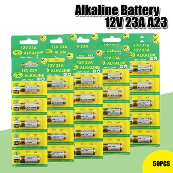 

50pcs/Lot Alkaline Battery 12V 23A 23GA 21/23 A23 A23S E23A EL12 MN21 MS21 V23GA MN21 L1028 RV08 GP23A K23A For Doorbell remote